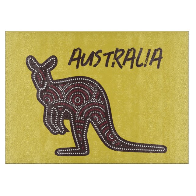 Kangaroo Aboriginal Mosaic Schneidebrett (Vorderseite)