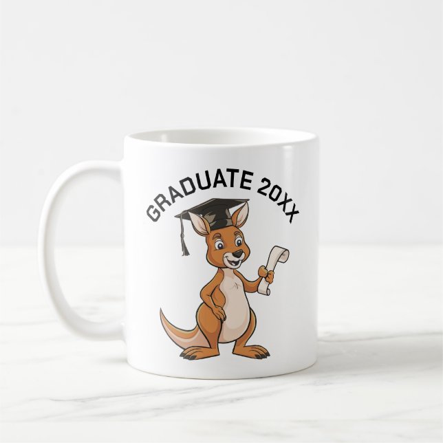 Kangaroo Abschluss Personalisiert Kaffeetasse (Links)
