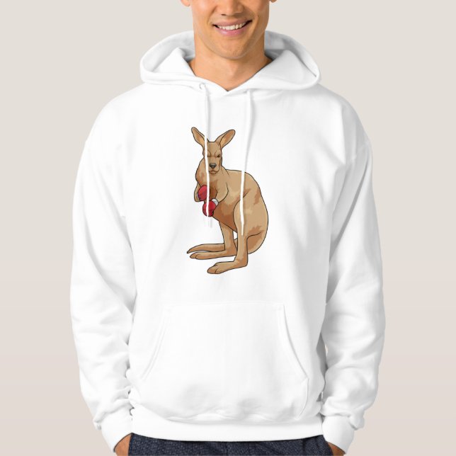Kangaroo als Boxer mit Boxhandschuhen Hoodie (Vorderseite)