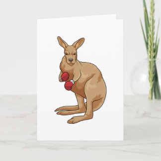 Kangaroo als Boxer mit Boxhandschuhen Karte