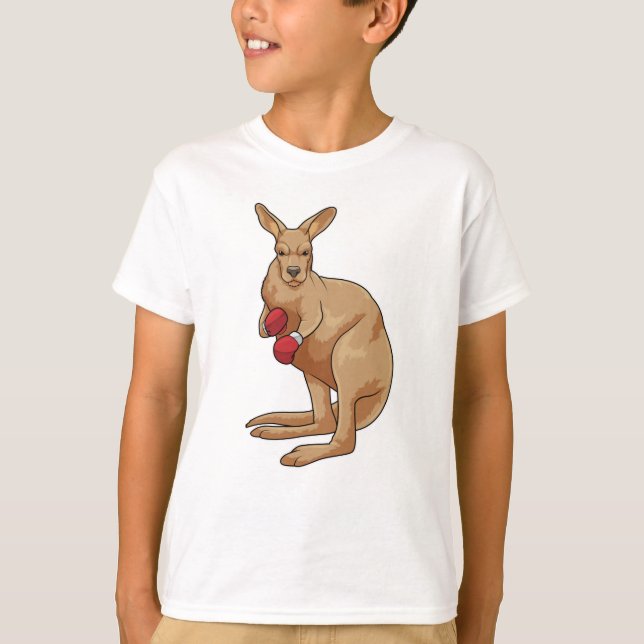 Kangaroo als Boxer mit Boxhandschuhen T-Shirt (Vorderseite)