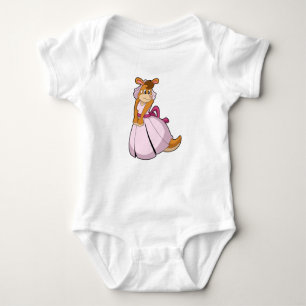 Kangaroo als Braut mit Hochzeitskleid Baby Strampler