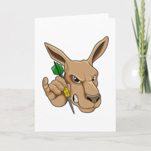 Kangaroo als Dart-Spieler mit Dart Karte