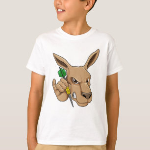 Kangaroo als Dart-Spieler mit Dart T-Shirt