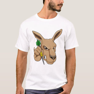 Kangaroo als Dart-Spieler mit Dart T-Shirt