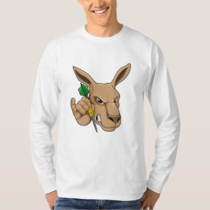 Kangaroo als Dart-Spieler mit Dart T-Shirt