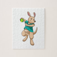Kangaroo als Handballspieler mit Handball