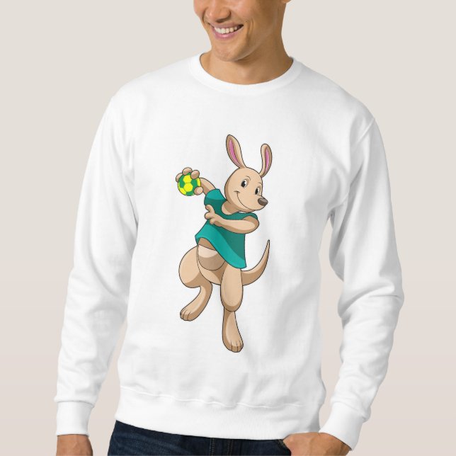 Kangaroo als Handballspieler mit Handball Sweatshirt (Vorderseite)