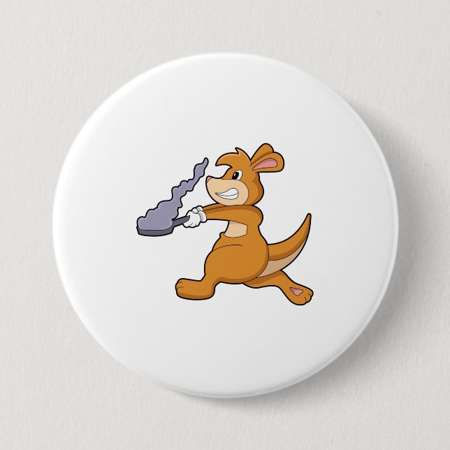 Kangaroo als Koch mit Pan Button (Vorderseite)