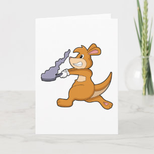 Kangaroo als Koch mit Pan Karte