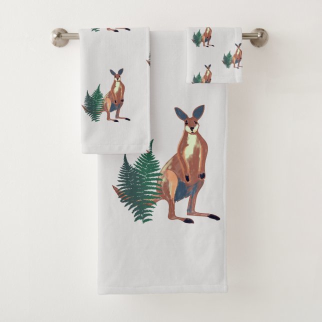 Kangaroo, Art australischer Tiere Badhandtuch Set (Insitu)