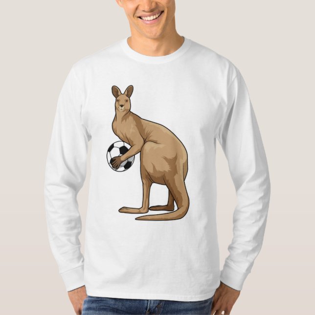 Kangaroo at Soccer Sports T-Shirt (Vorderseite)