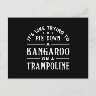 Kangaroo auf Trampolin Gymnastikreise Postkarte