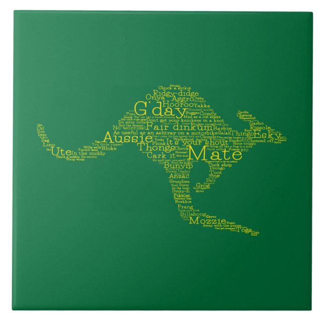 Kangaroo aus australischer Slang Fliese (Vorderseite)