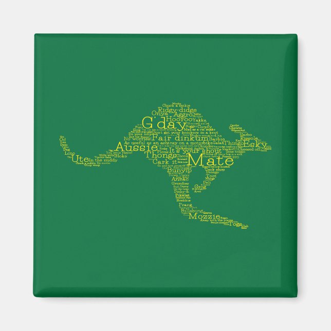 Kangaroo aus australischer Slang Magnet (Vorne)