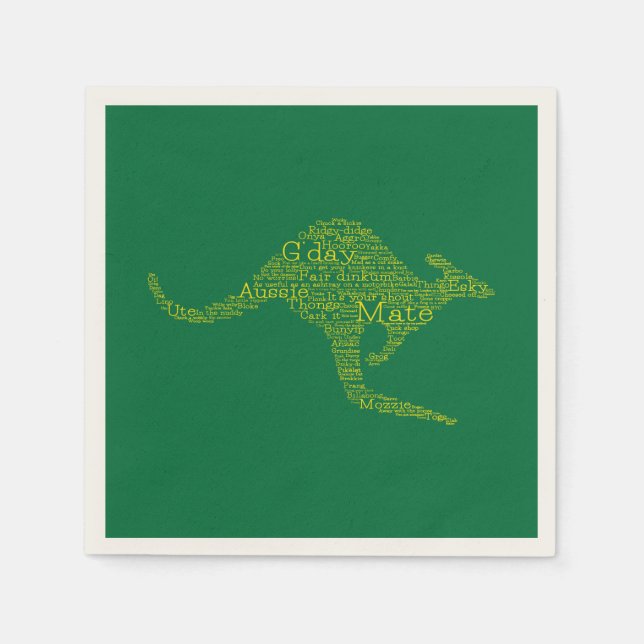 Kangaroo aus australischer Slang Serviette (Vorderseite)