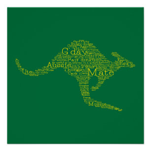 Kangaroo aus australischer Umgangssprache Poster