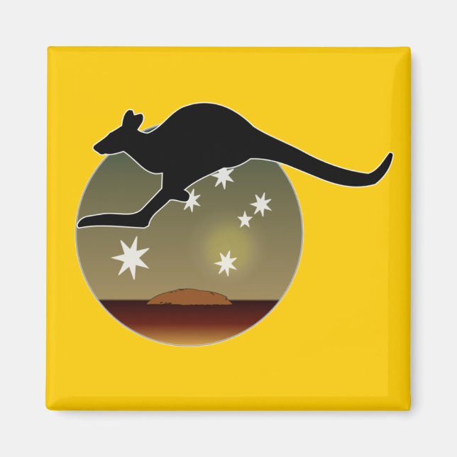 Kangaroo Aussie Icon Magnet (Vorne)