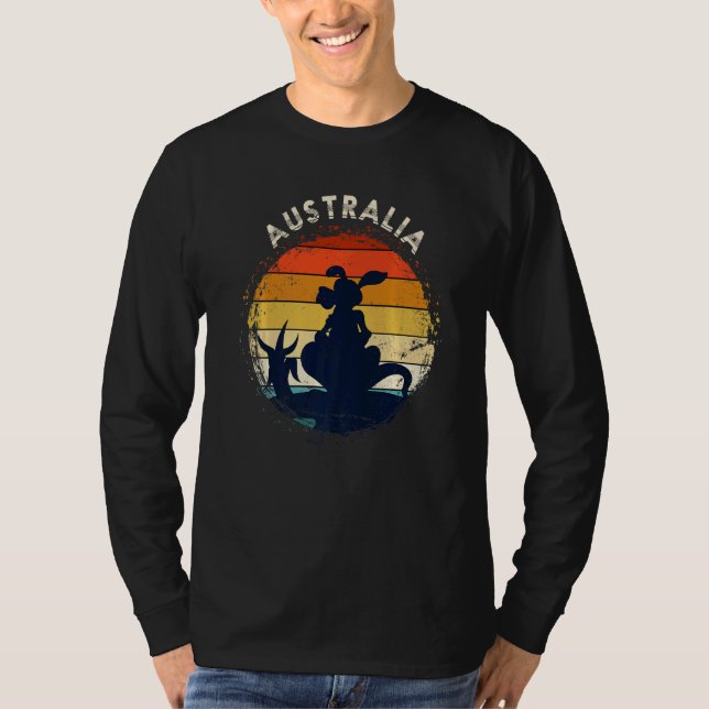 Kangaroo Australia Animal Aussie Retro Australien T-Shirt (Vorderseite)