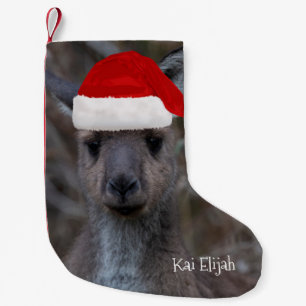Kangaroo Australia Animal Red Weihnachtsmannmütze Kleiner Weihnachtsstrumpf