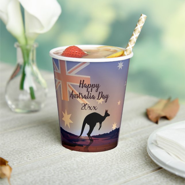 Kangaroo Australia Day Pappbecher (In Situ)