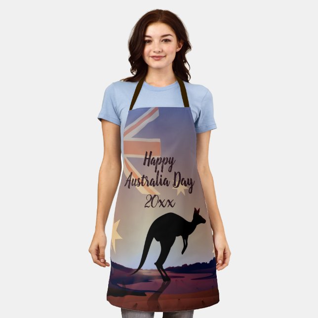 Kangaroo Australia Day Schürze (Getragen)