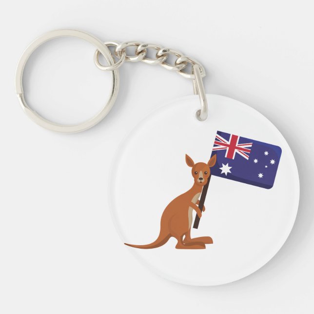 kangaroo australia flag schlüsselanhänger (Vorderseite)