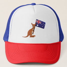 kangaroo australia flag truckerkappe