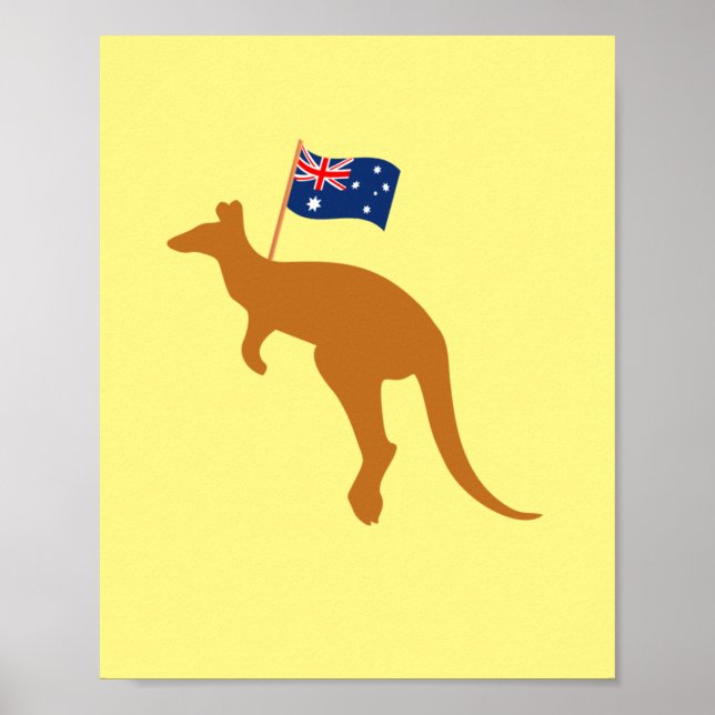 Kangaroo australia-Flagge Poster (Vorne)