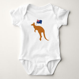 Kangaroo-Australia-Flagge weiß Baby Strampler