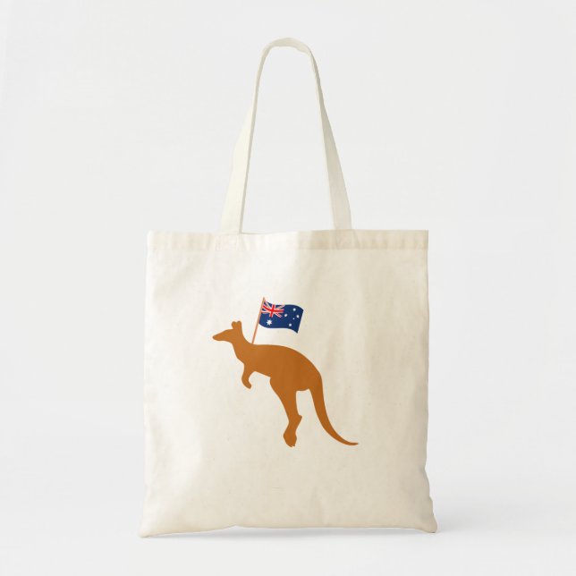 Kangaroo australia Flaggenbudget Tragetasche (Vorne)