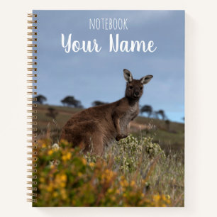 Kangaroo Australia Frühlingsblumen Doppelseitig Notizbuch