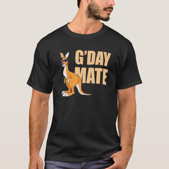 Kangaroo Australia G'Day Mate Australisches Symbol T-Shirt (Vorderseite)
