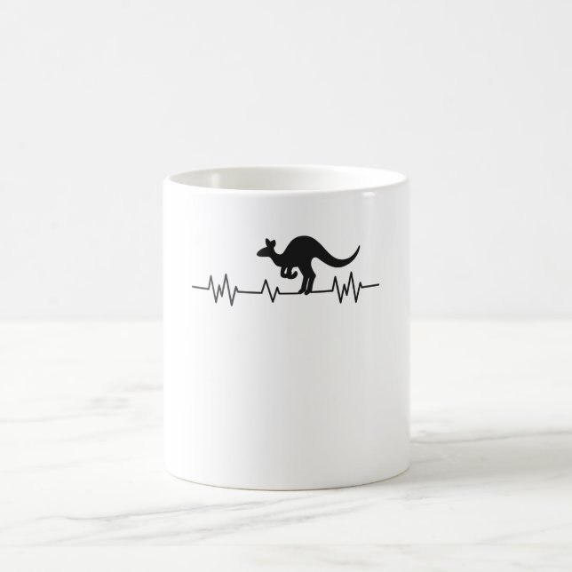Kangaroo Australia Pulse Heartbeat Australischer S Kaffeetasse (Mittel)