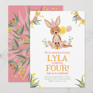 Kangaroo Australian Animal Birthday Einladung