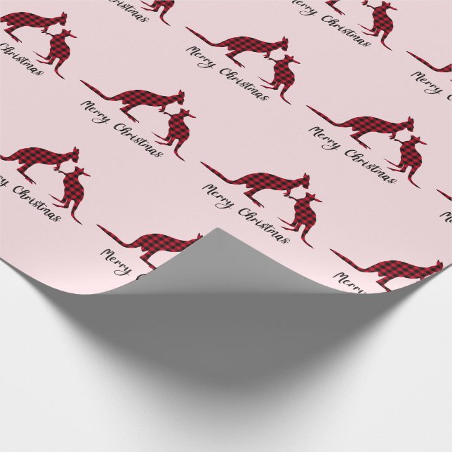Kangaroo Australian Merry Christmas Geschenkpapier (Ecke)