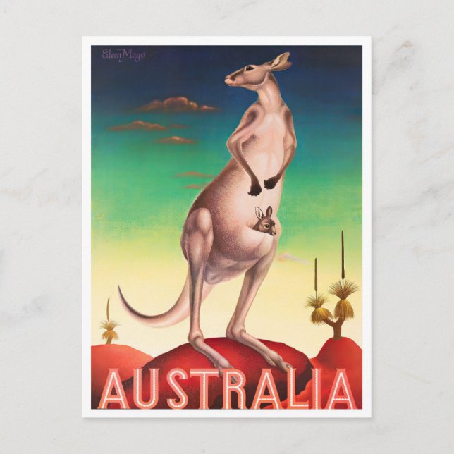 Kangaroo Australien Jahrtausende Postkarte (Vorderseite)