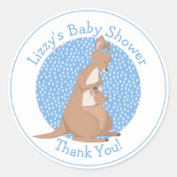 Kangaroo Baby Shower Blue Vielen Dank