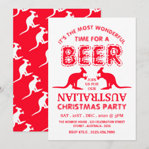 Kangaroo Beer, australisches Weihnachtsgebäck Einladung