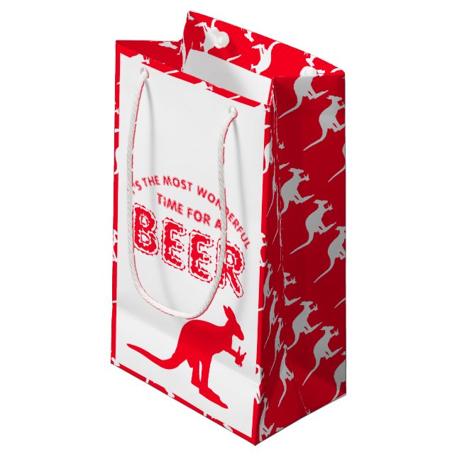 Kangaroo Beer, australisches Weihnachtsgebäck Kleine Geschenktüte (Vorderseite Schrägansicht)
