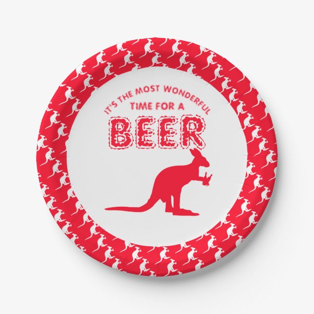 Kangaroo Beer, australisches Weihnachtsgebäck Pappteller (Vorderseite)