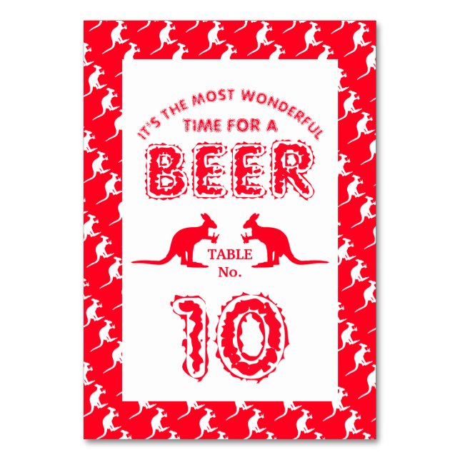 Kangaroo Beer, australisches Weihnachtsgebäck Tischnummer (Vorderseite)