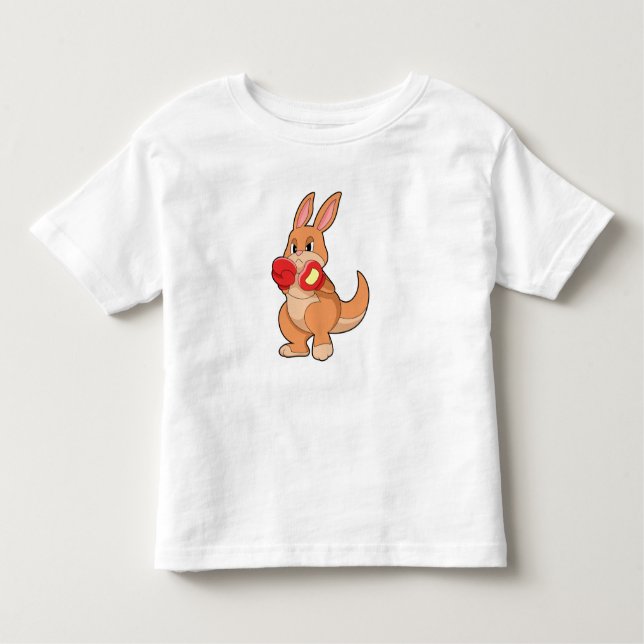Kangaroo beim Boxen mit Boxhandschuhen Kleinkind T-shirt (Vorderseite)