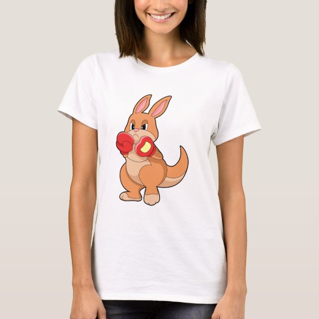 Kangaroo beim Boxen mit Boxhandschuhen T-Shirt (Vorderseite)