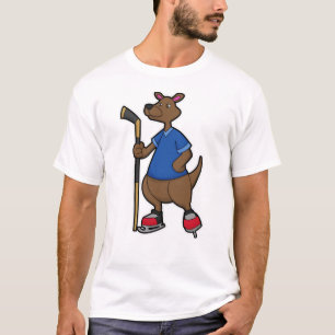 Kangaroo beim Eishockey mit Eishockeyschläger T-Shirt