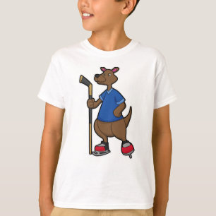 Kangaroo beim Eishockey mit Eishockeyschläger T-Shirt