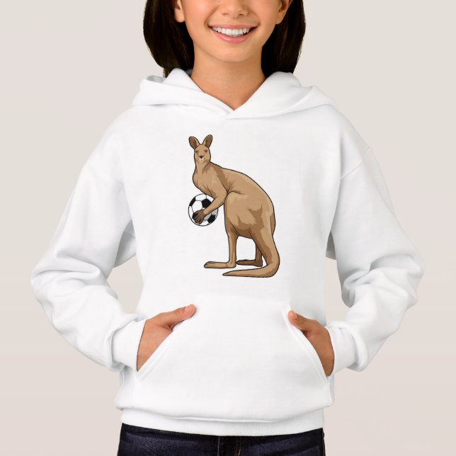 Kangaroo beim Fußballsport Hoodie (Vorderseite)