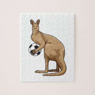 Kangaroo beim Fußballsport Puzzle