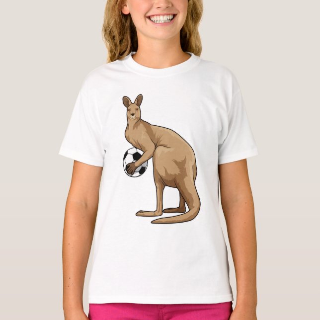 Kangaroo beim Fußballsport T-Shirt (Vorderseite)