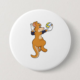 Kangaroo beim Volleyballsport Button